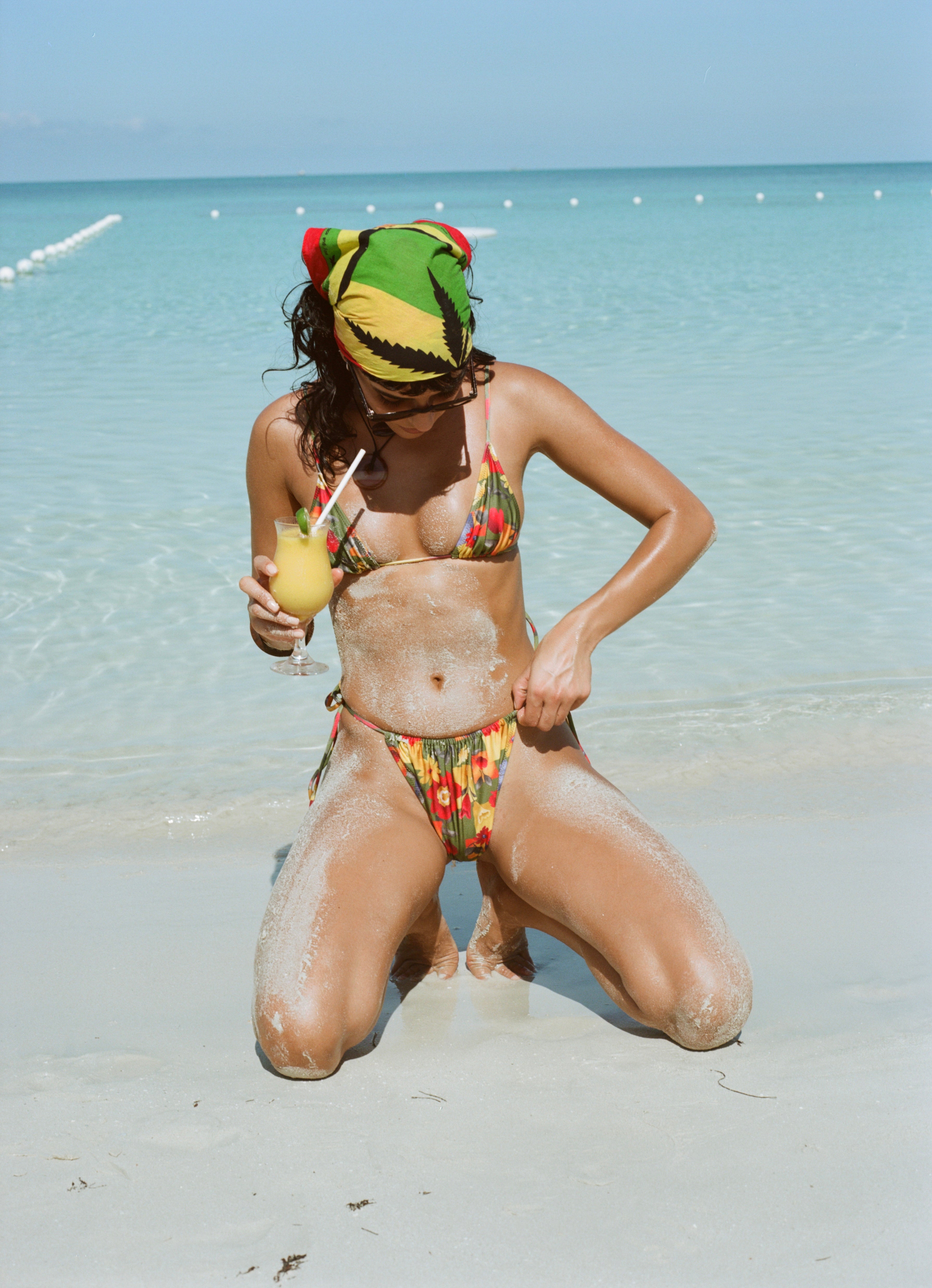 Loleia Swim - A Splash of Mango - Retro String Top