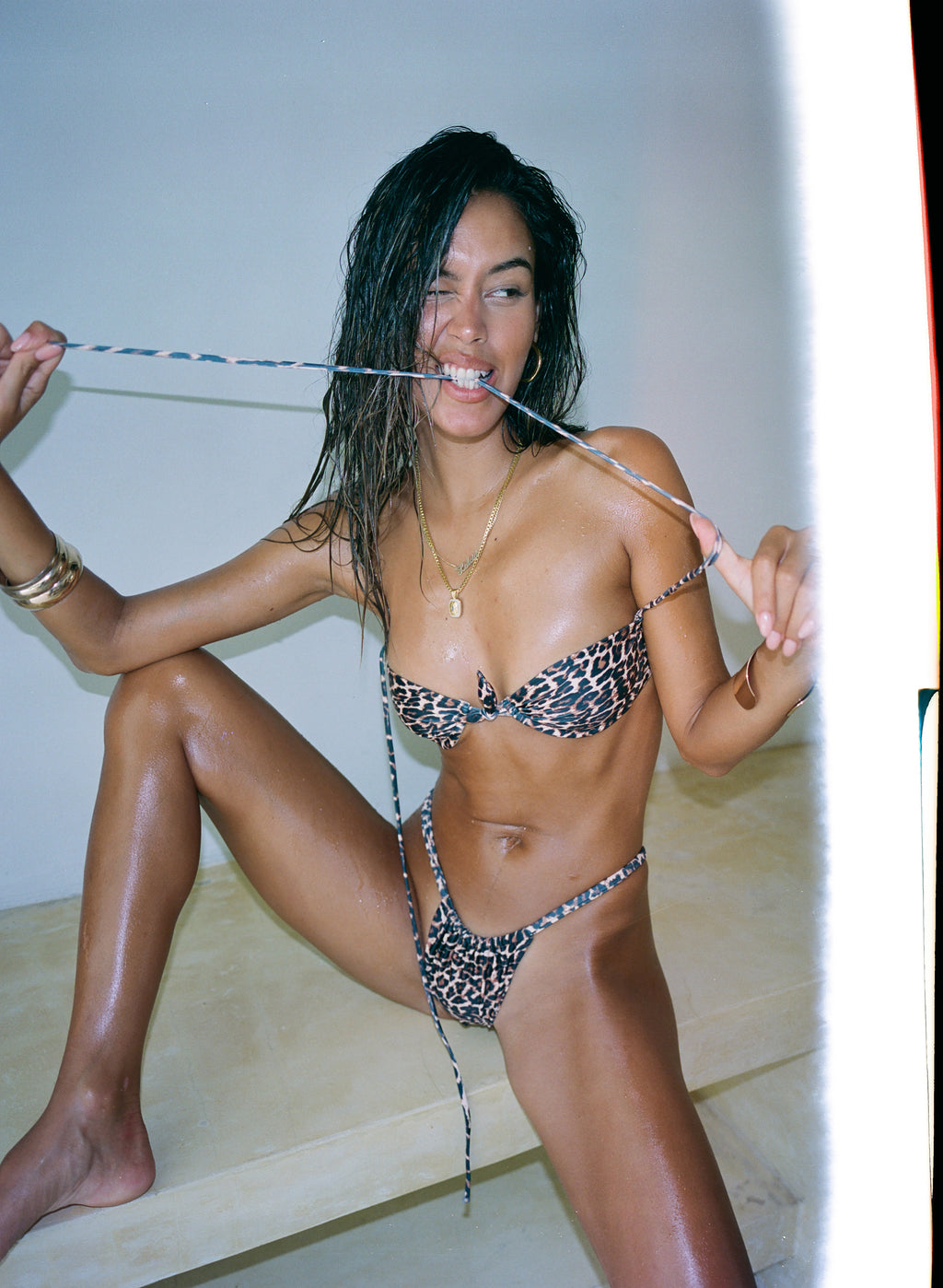 Leopardo - Ruched Bottoms