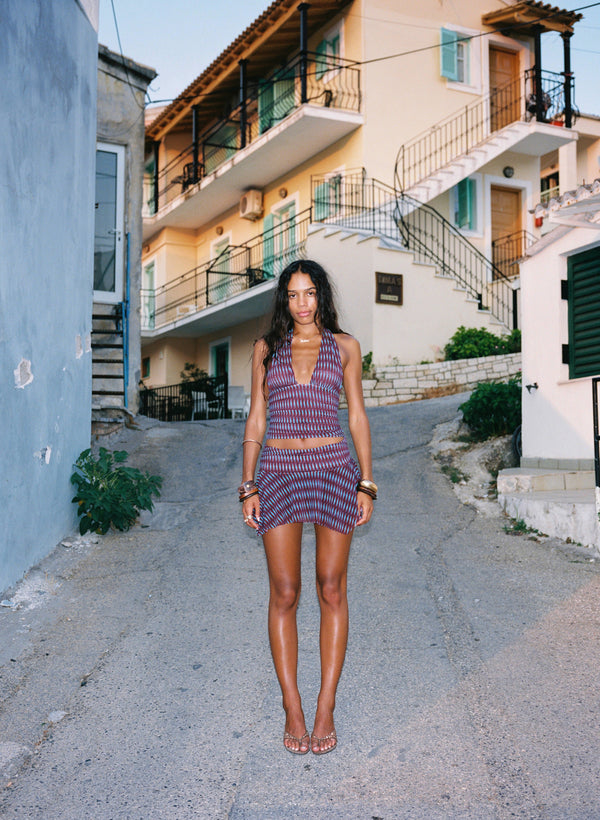 Paloma Mini Skirt - Burgundy PRE ORDER
