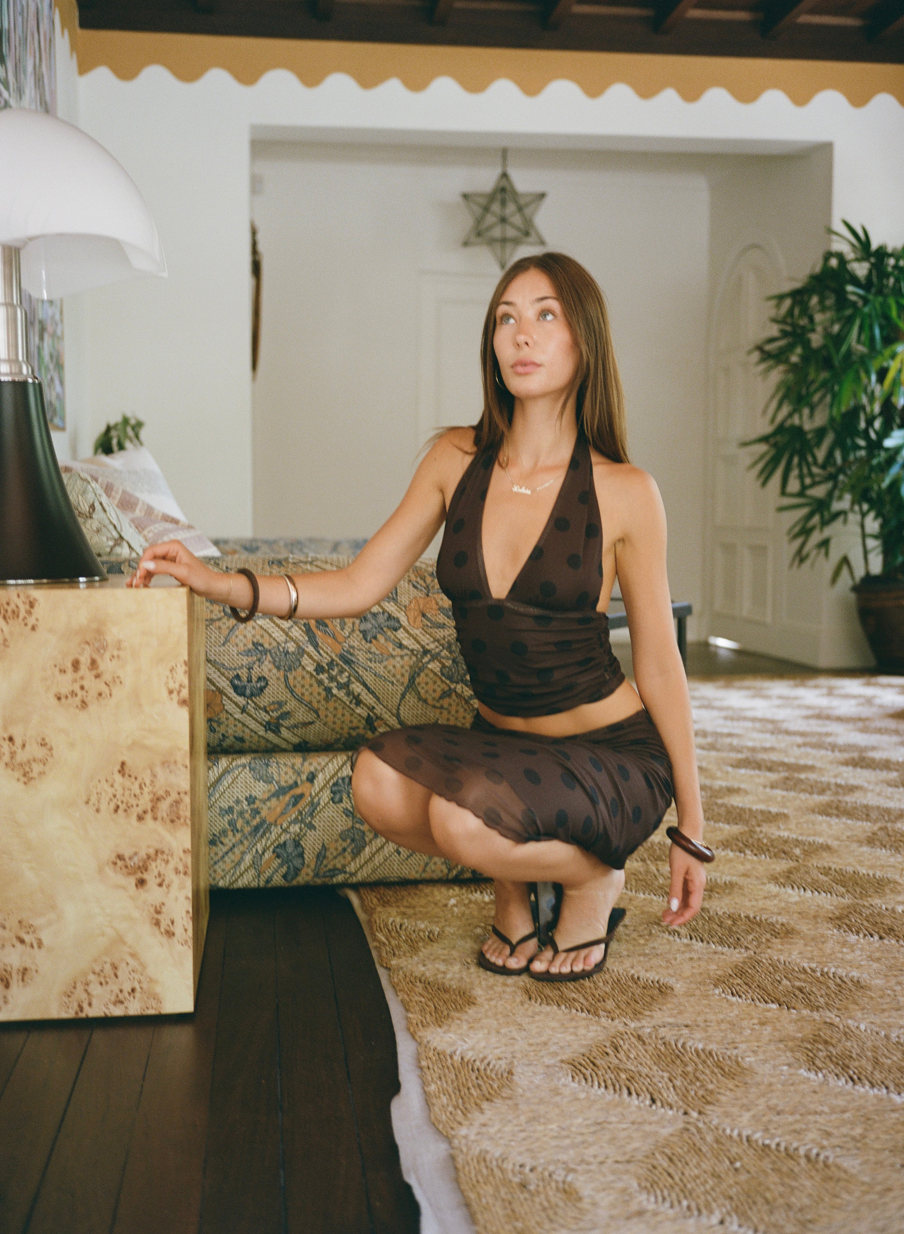 Loleia Swim - Chateau Pois Halter - Chocolate