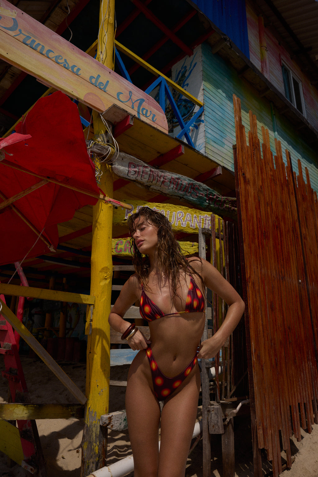 Playa Blanca Glow Burgundy - Scrunchie Bottoms