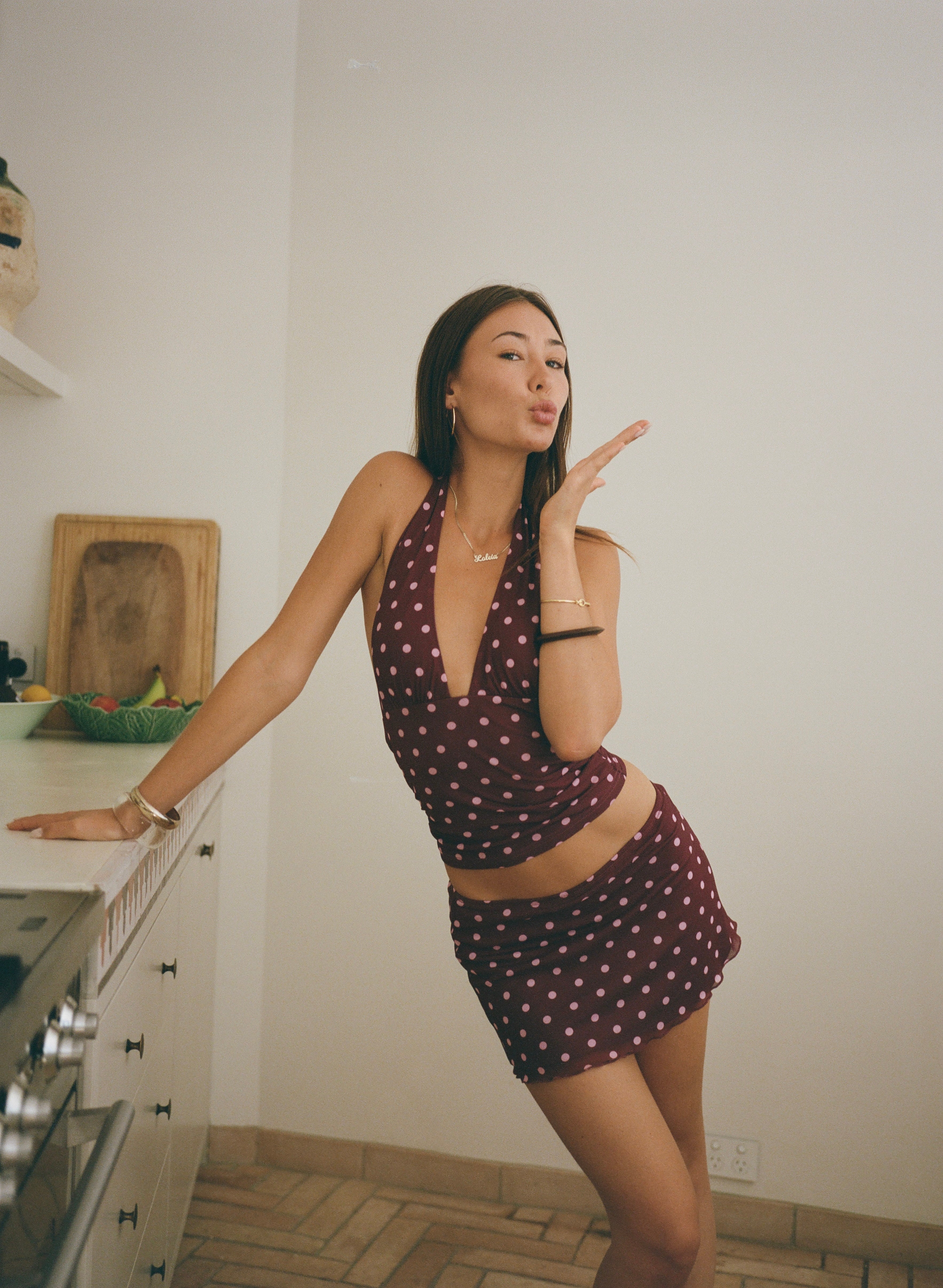 Loleia Swim - Chateau Pois  Mini Skirt - Plum