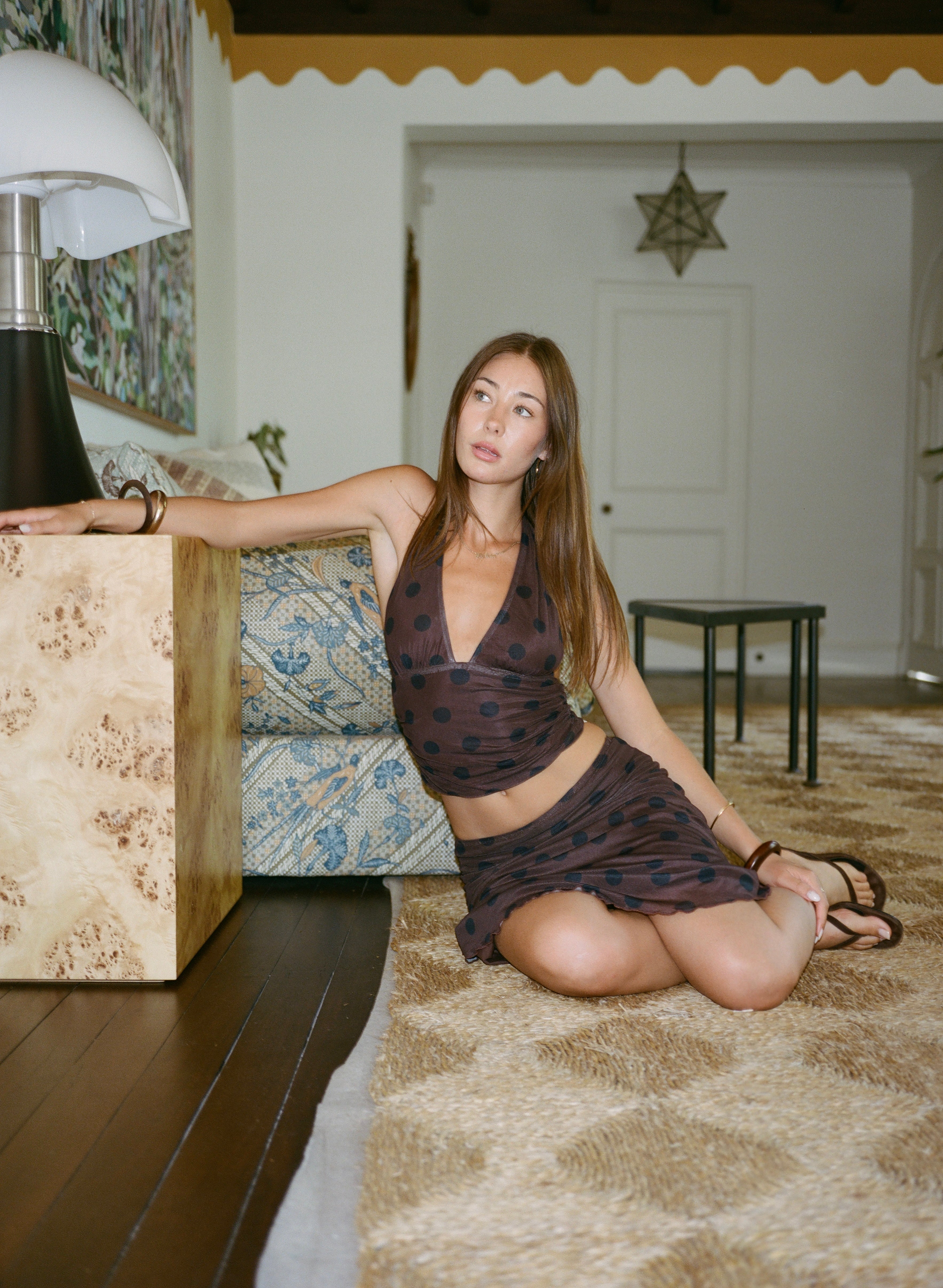 Loleia Swim - Chateau Pois Halter - Chocolate