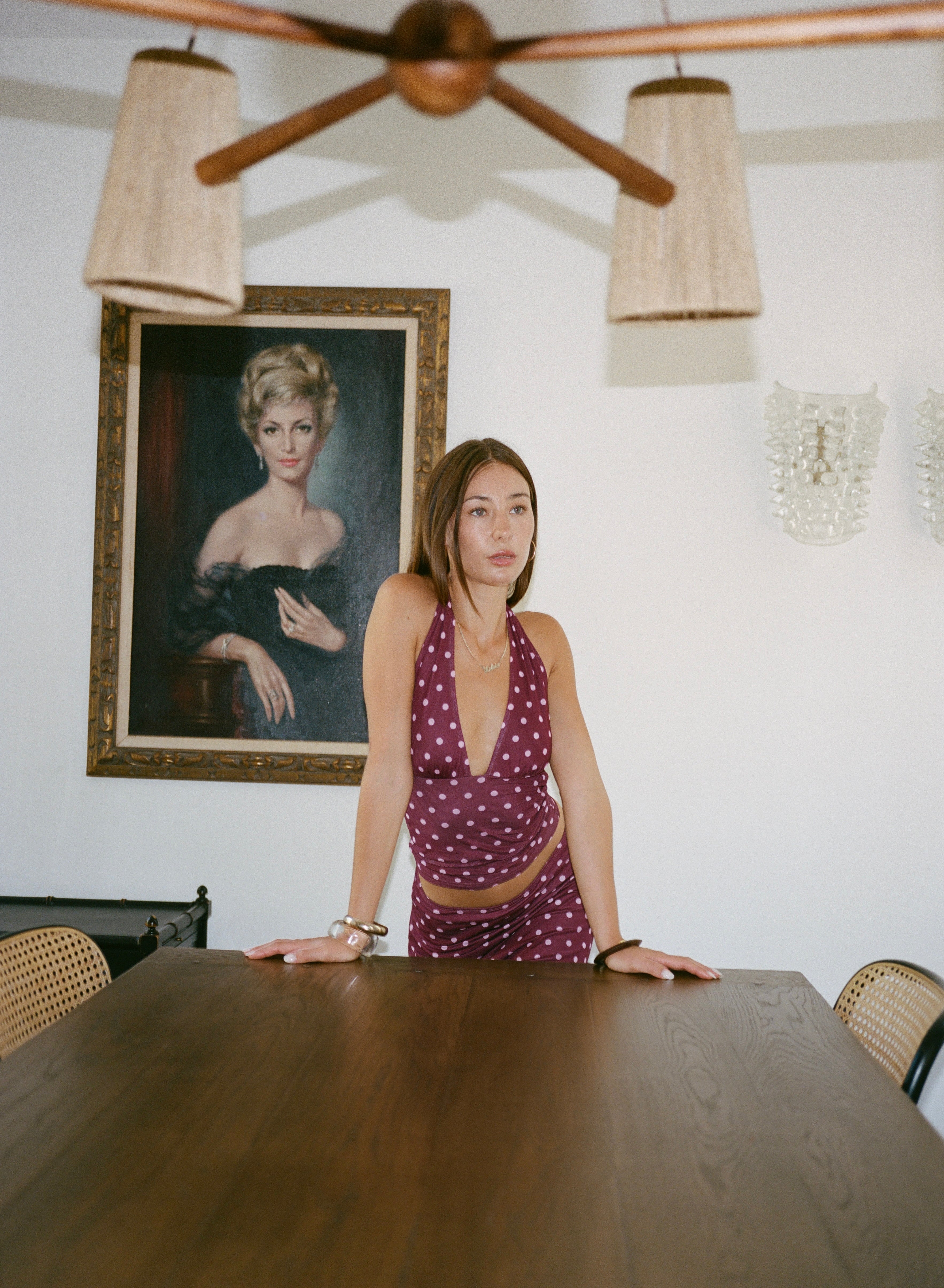 Loleia Swim - Chateau Pois Midi Skirt - Plum