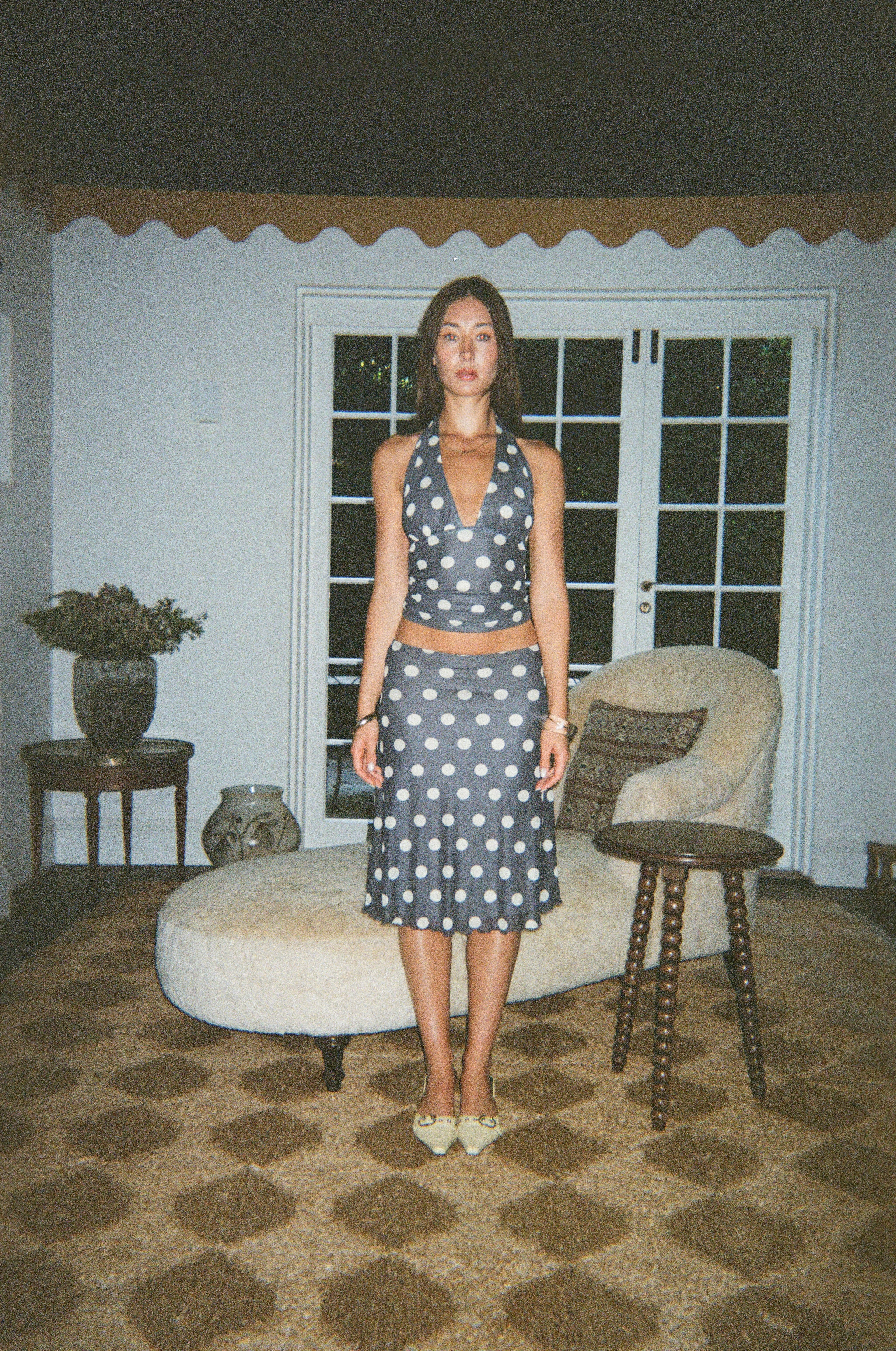 Loleia Swim - Chateau Pois  Midi Skirt - Grey