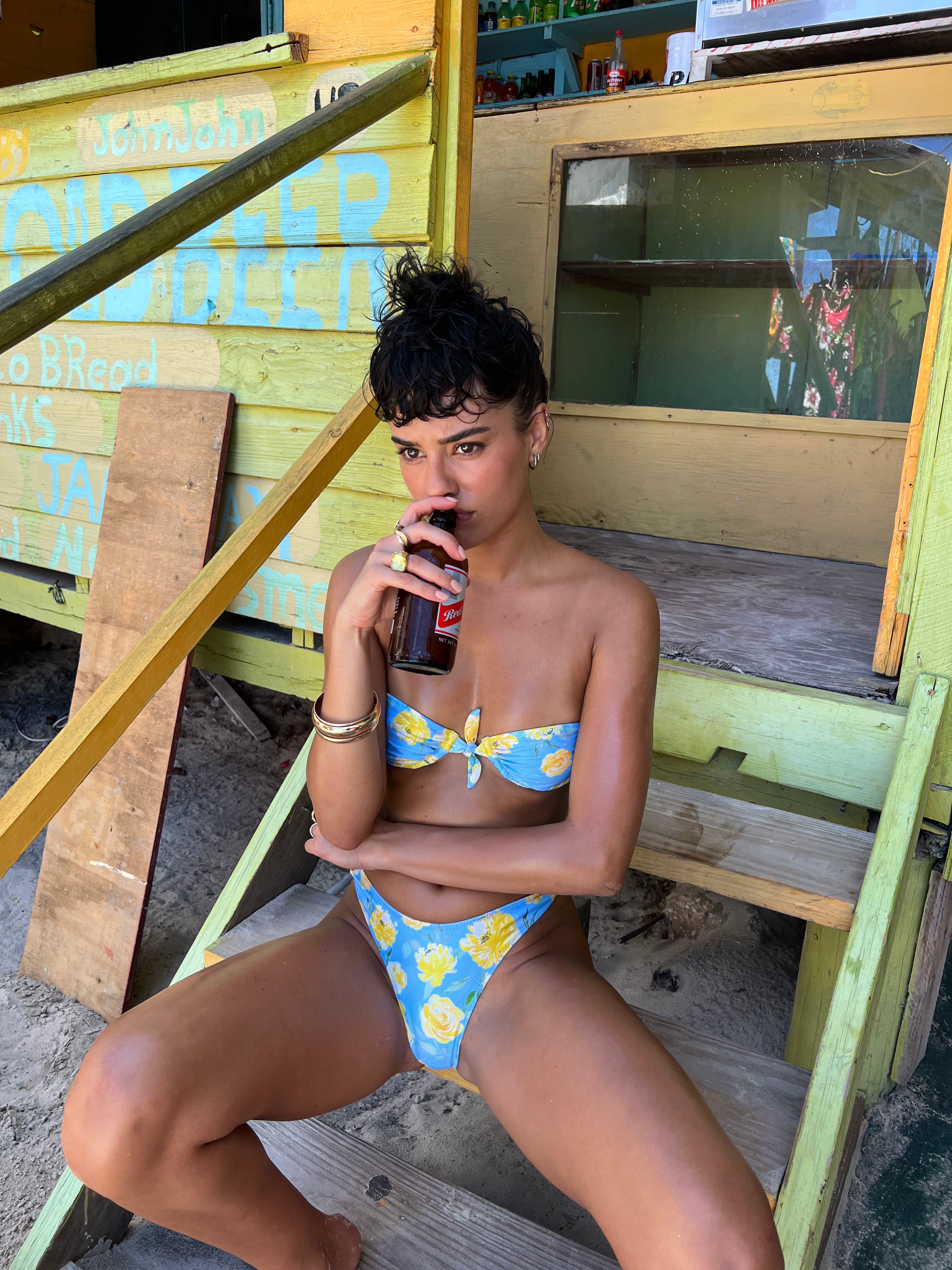Loleia Swim - Roses by the Sea Blue - Scrunchie Bottoms