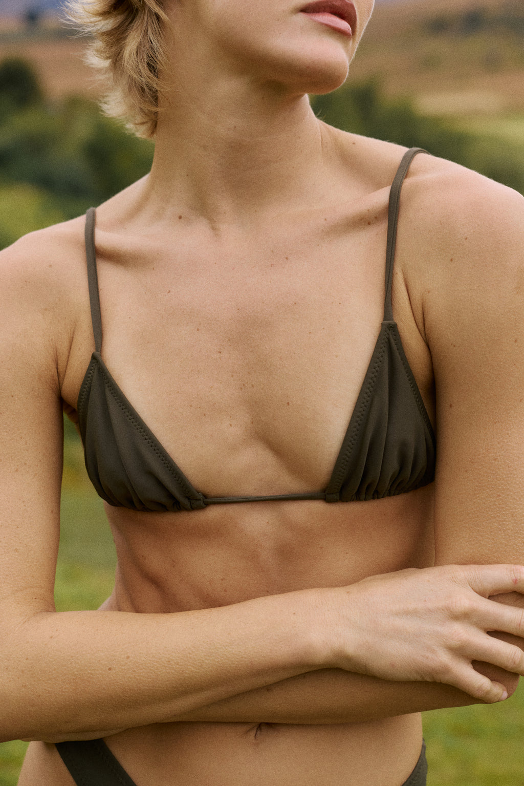 Khaki  - Shoulder Top