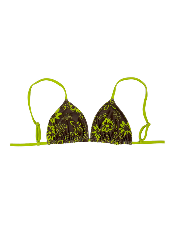 The Baby Bikini Green - Contrast Shoulder Top